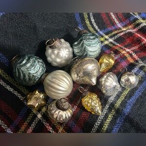 Holiday Ornament Set - White, Gold, Blue